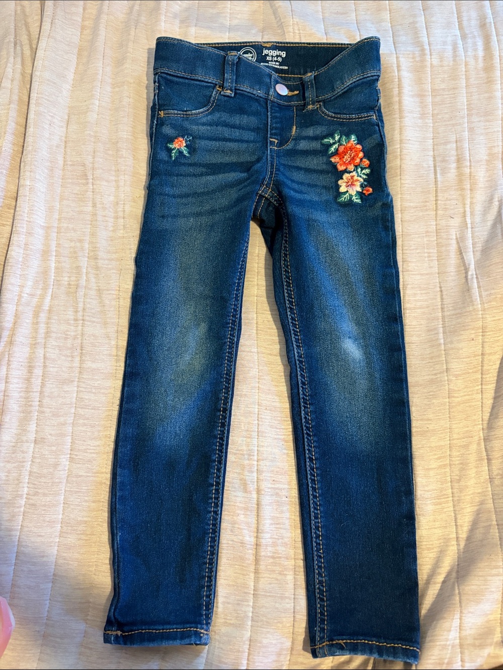 wonder nation Dark Blue Floral Embroidered Jeggings